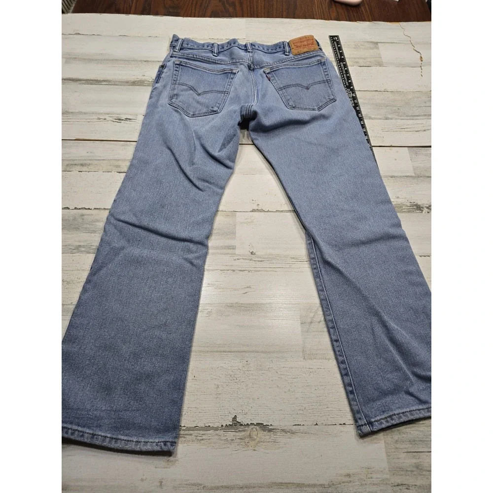 Levis 517 Regular Fit Straight Leg Light Wash Distressed Jeans Men's 38x32